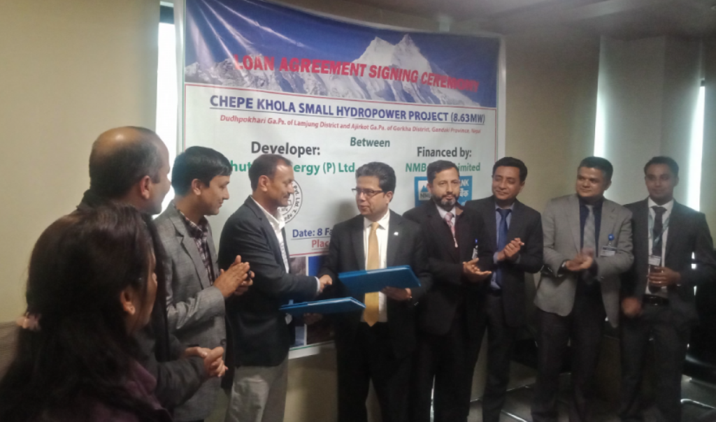 गोरखाको चेपेखोला जलविद्युत आयोजनामा एनएमबी बैंकले १ अर्ब लगानी गर्ने
