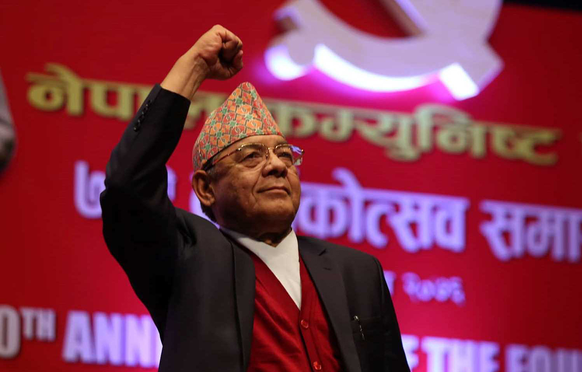 पार्टी एकता राष्ट्रिय अभियान घोषणा गर्दै नेकपा उपाध्यक्ष गौतम