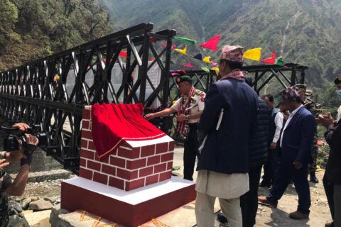 धार्चेस्थित माछाखोलामा करीब २ करोड रुपैयाँ लागतमा बेलिब्रिज निर्माण, प्रधानसेनापती शर्माद्रारा उद्घाटन