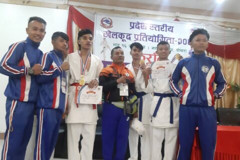 गोरखालाई प्रदेश स्तरीय कराँते प्रतियोगितामा तिन स्वर्ण सहित आठ पदक