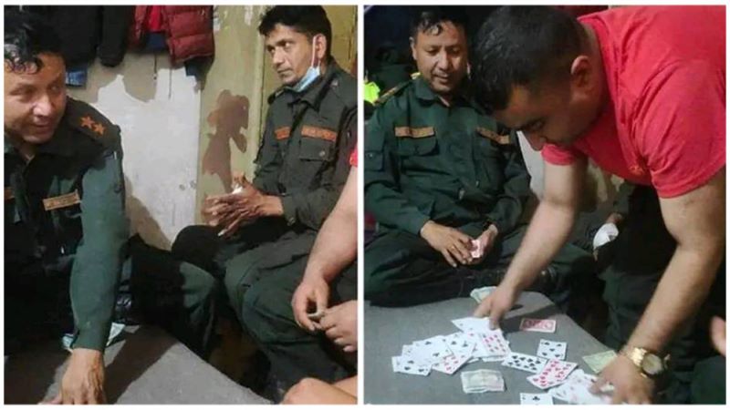 कार्यालय भित्रै कर्मचारीहरु तास खेल्न मस्त