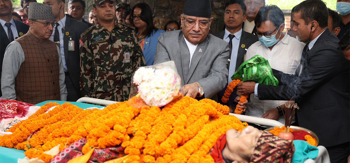 प्रधानमन्त्रीद्वारा मन्त्री किरातीको पिताप्रति श्रद्धाञ्जलि