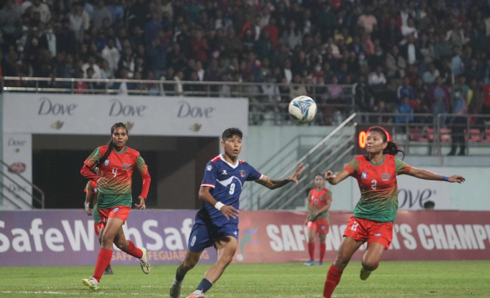 साफ महिला च्याम्पियनसिपस् नेपाललाई लगातार दोस्रो पटक घरेलु मैदानमा हराउँदै बंगलादेश च्याम्पियन