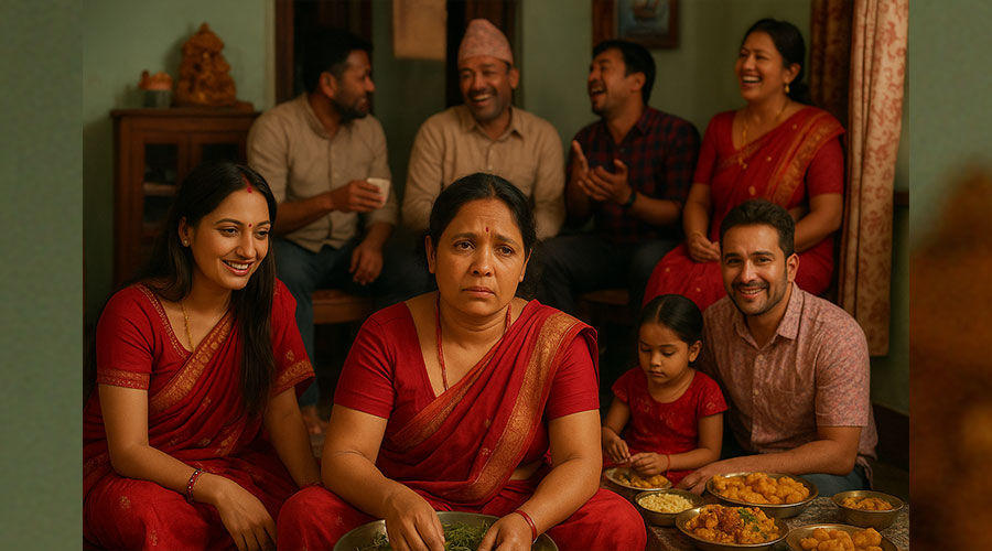 चाडपर्वमा महिलालाई घरायसी कामको बोझ