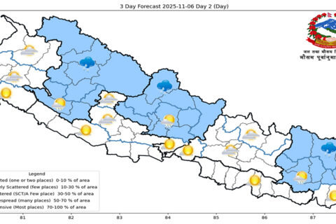 देशका अधिकांश भागमा मौसम सफा रहने पूर्वानुमान