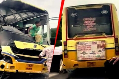 भारतको तमिलनाडुमा दुईवटा बस ठोक्किँदा ११ जनाको मृत्यु
