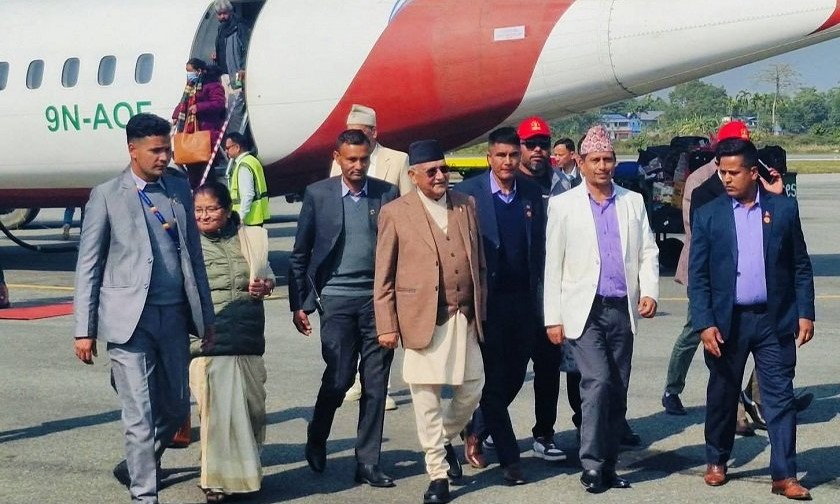 अध्यक्ष ओली गृहजिल्ला झापामा, कार्यकर्ताद्वारा स्वागत
