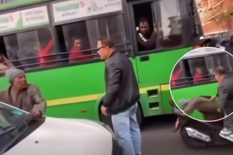 पैदलयात्रीलाई मुक्का हान्नेलाई ट्राफिक प्रहरीले समात्यो