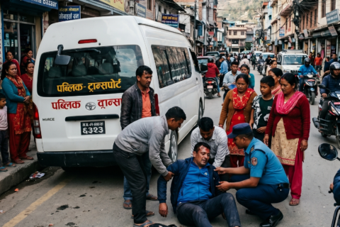 गोरखा सदरमुकाममा माईक्रोले ठक्कर दिदा एक पुरुष घाईते