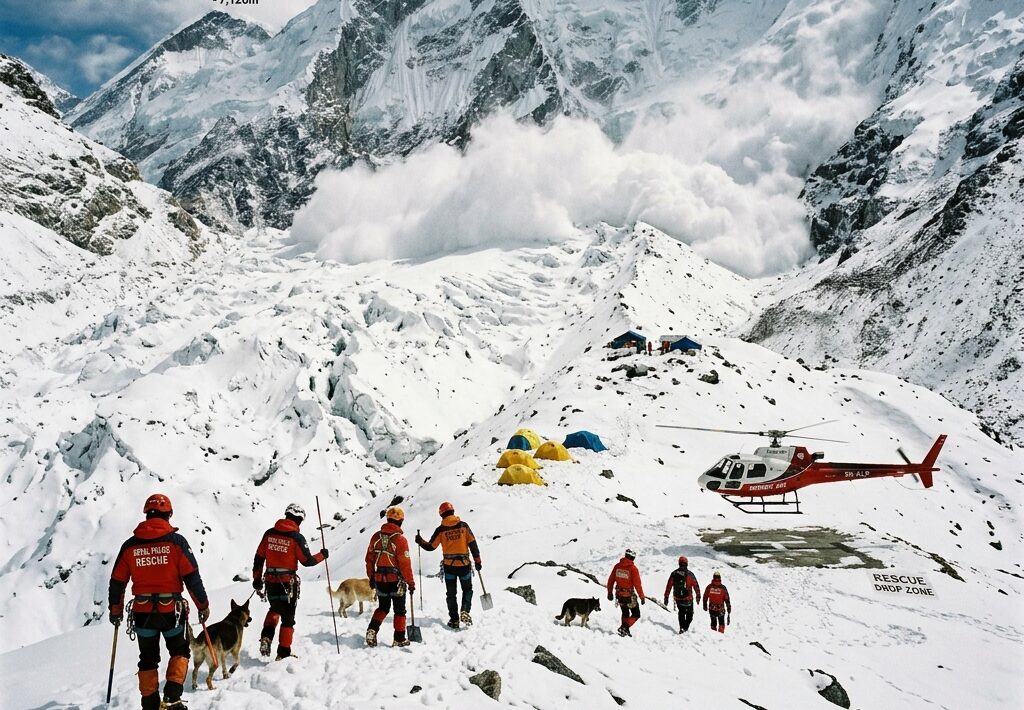 हिम्लुङ हिमालमा हिमपहिरो, करिब एक दर्जन आरोही बेपत्ता भएको आशंका
