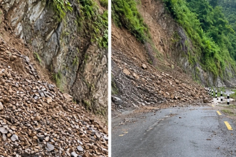 मझुवादेउराली–मनकामना सडकखण्डका चार स्थानमा पहिरो, सडक पूर्ण अवरुद्ध