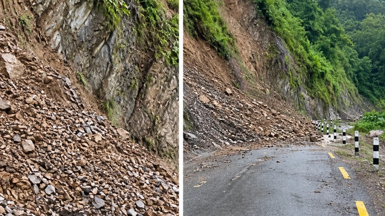 मझुवादेउराली–मनकामना सडकखण्डका चार स्थानमा पहिरो, सडक पूर्ण अवरुद्ध